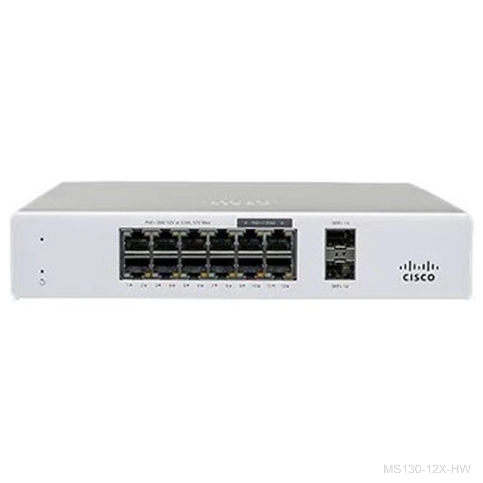 Cisco Meraki MS130-12X-HW 12-Port Multigigabit PoE Switch, 10G Uplinks