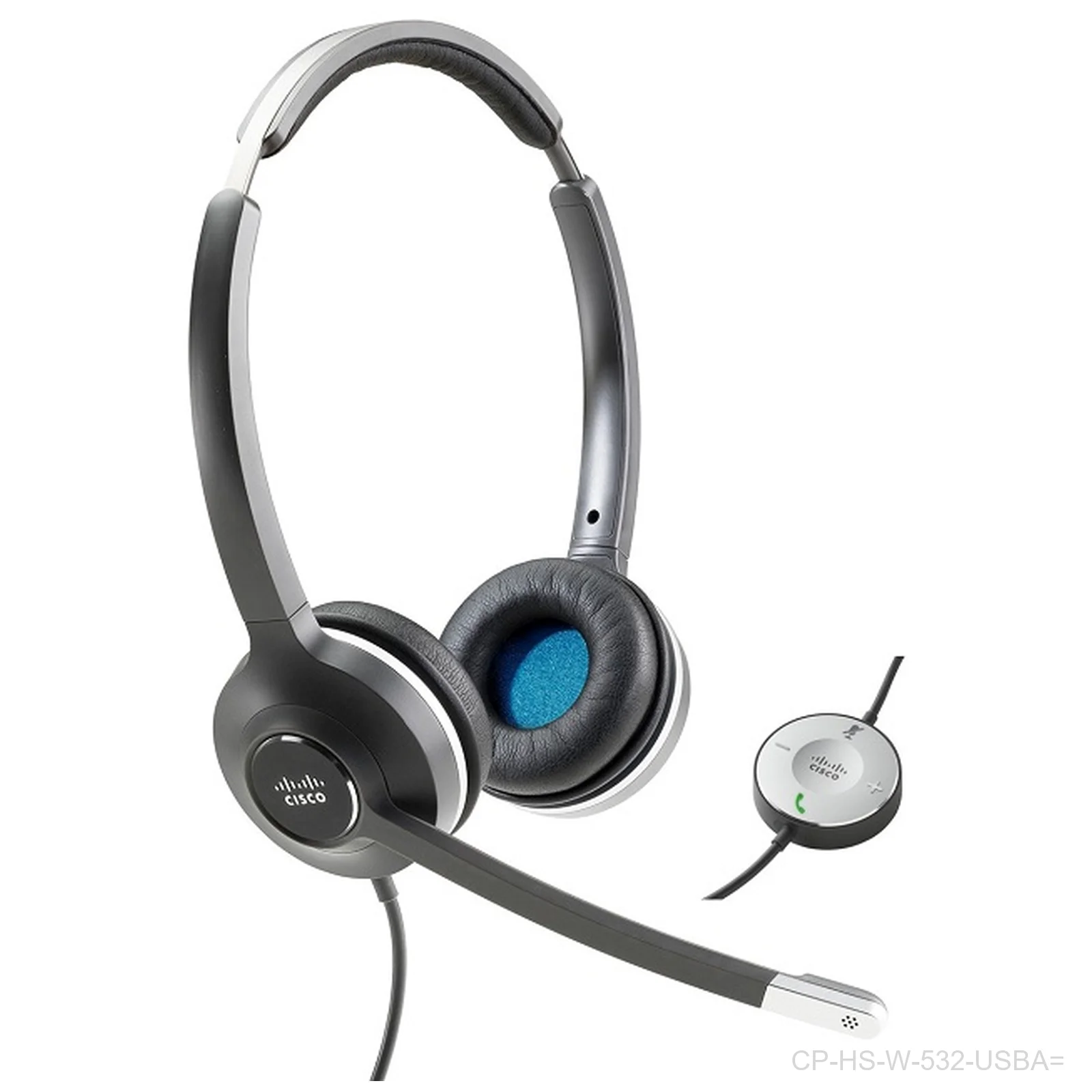 [CP-HS-W-532-USBA=] Cisco CP-HS-W-532-USBA= 532 Dual-Ear Wired Headset USB-A