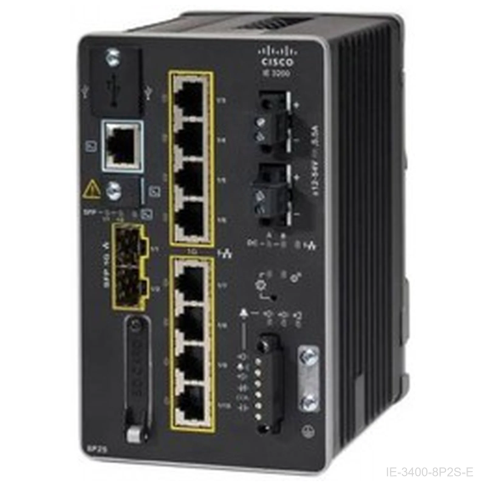 Cisco IE-3400-8P2S-E – Catalyst IE3400 Rugged Switch, 8 GE PoE/PoE+, 2 GE SFP, Advanced Modular, Network Essentials