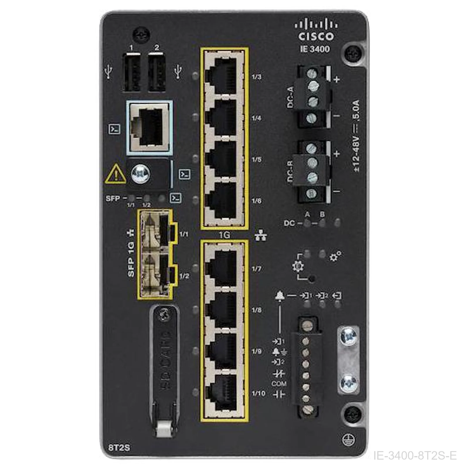 Cisco IE-3400-8T2S-E – Catalyst IE3400 Rugged Switch, 8 GE Copper, 2 GE SFP, Modular, Network Essentials