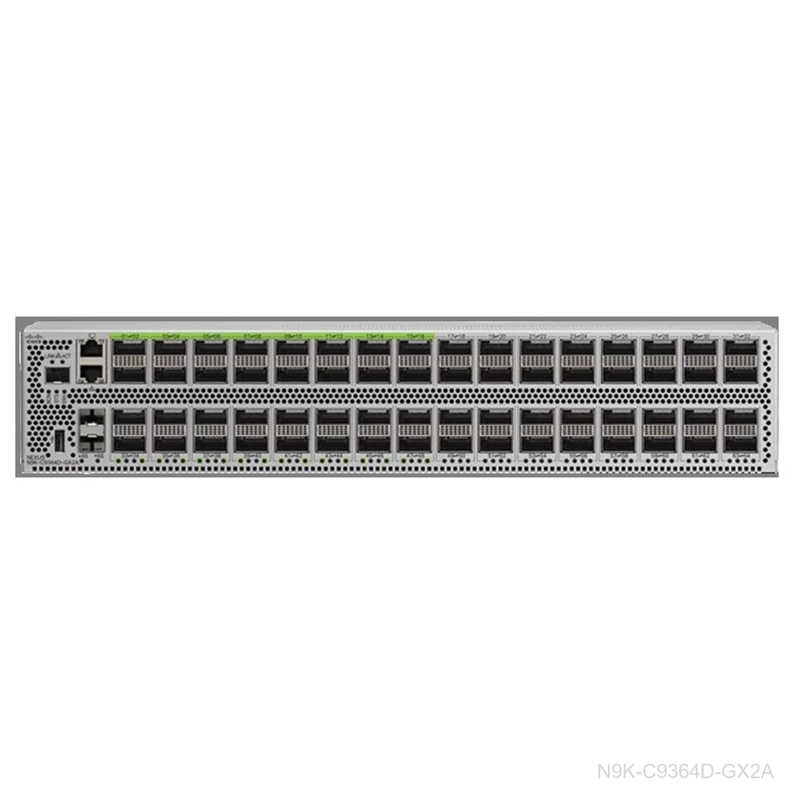 Cisco N9K-C9364D-GX2A Nexus 9300 Switch, 64x 400G QSFP-DD, 2x 1/10G SFP+, 2RU