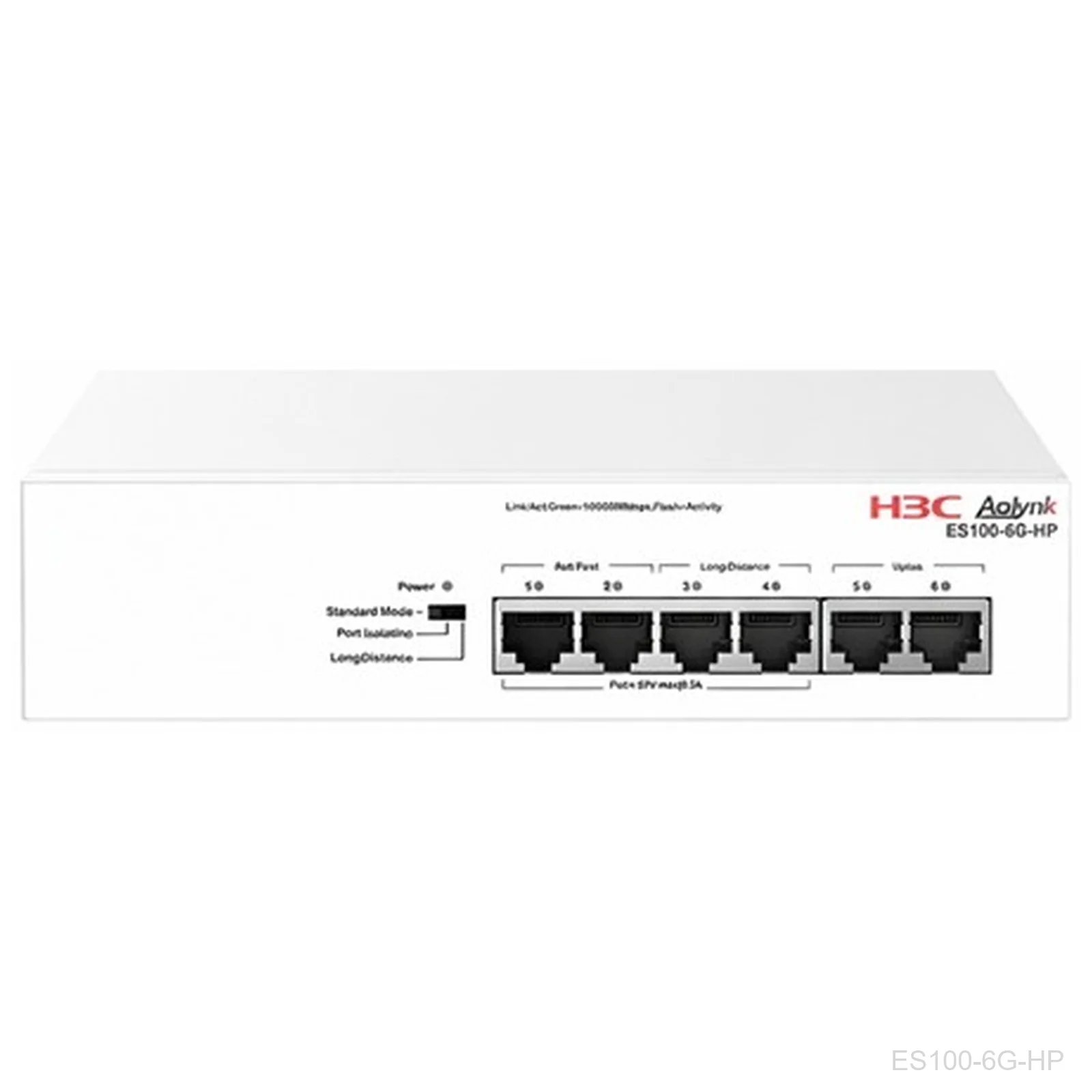 H3C ES100-6G-HP Aolynk 6-Port Gigabit Unmanaged PoE+ Switch, 65W, 9801A8G8