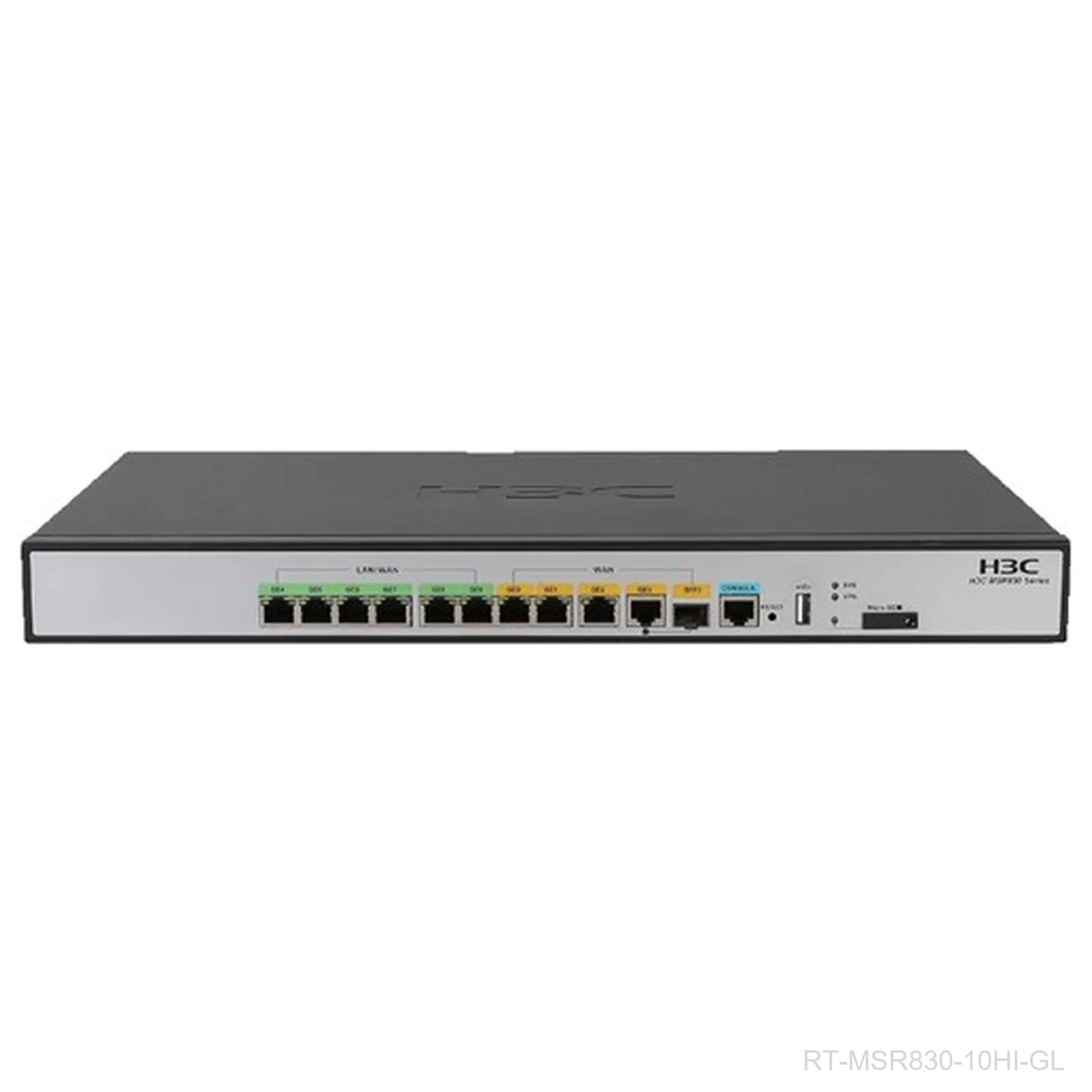 H3C RT-MSR830-10HI-GL Enterprise Router, 6x GE LAN/WAN, 3x GE, 1x SFP, 9801A1S0