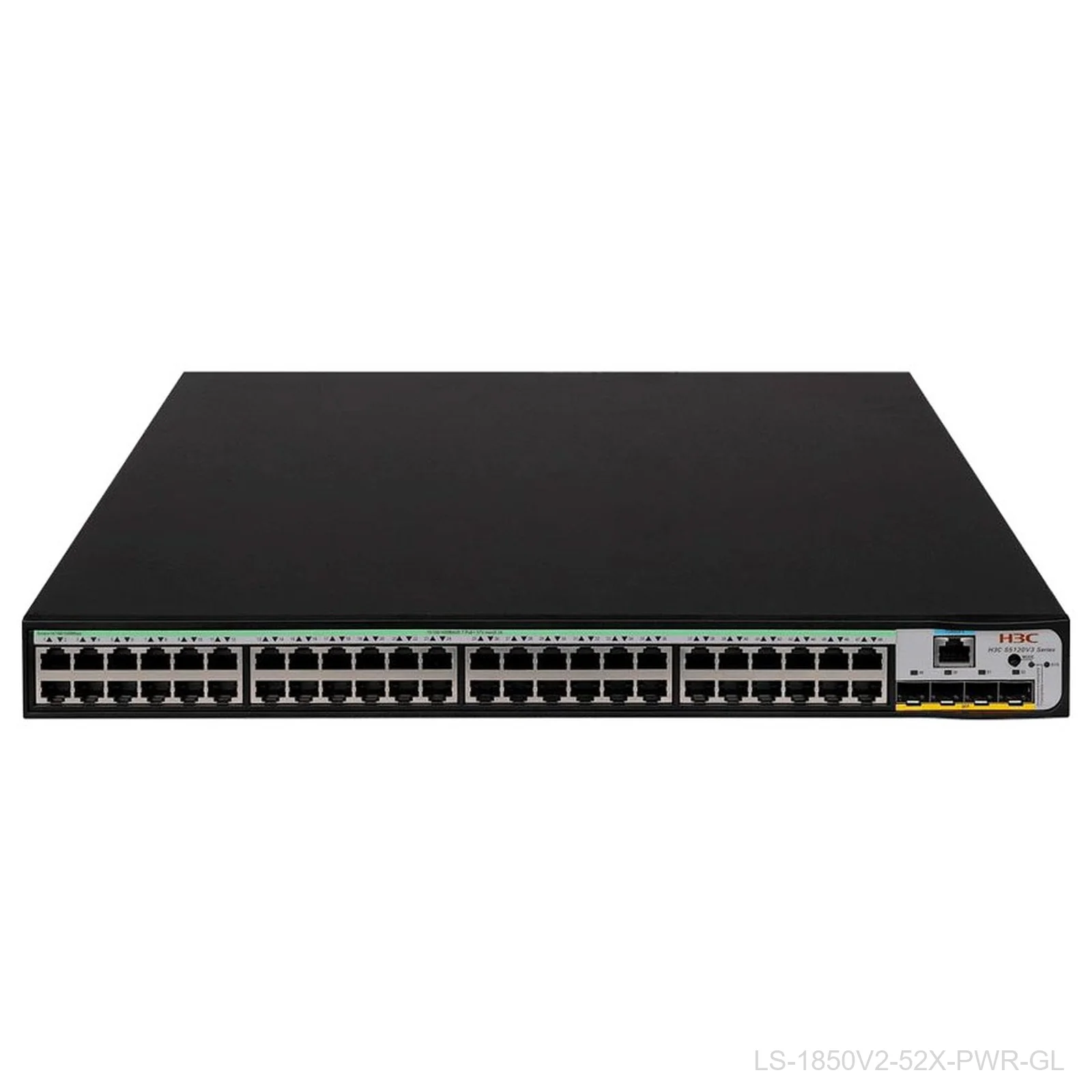 H3C LS-1850V2-52X-PWR-GL 48-Port Gigabit PoE+ Switch, 370W, 4x 10G SFP+, 9801A4MS