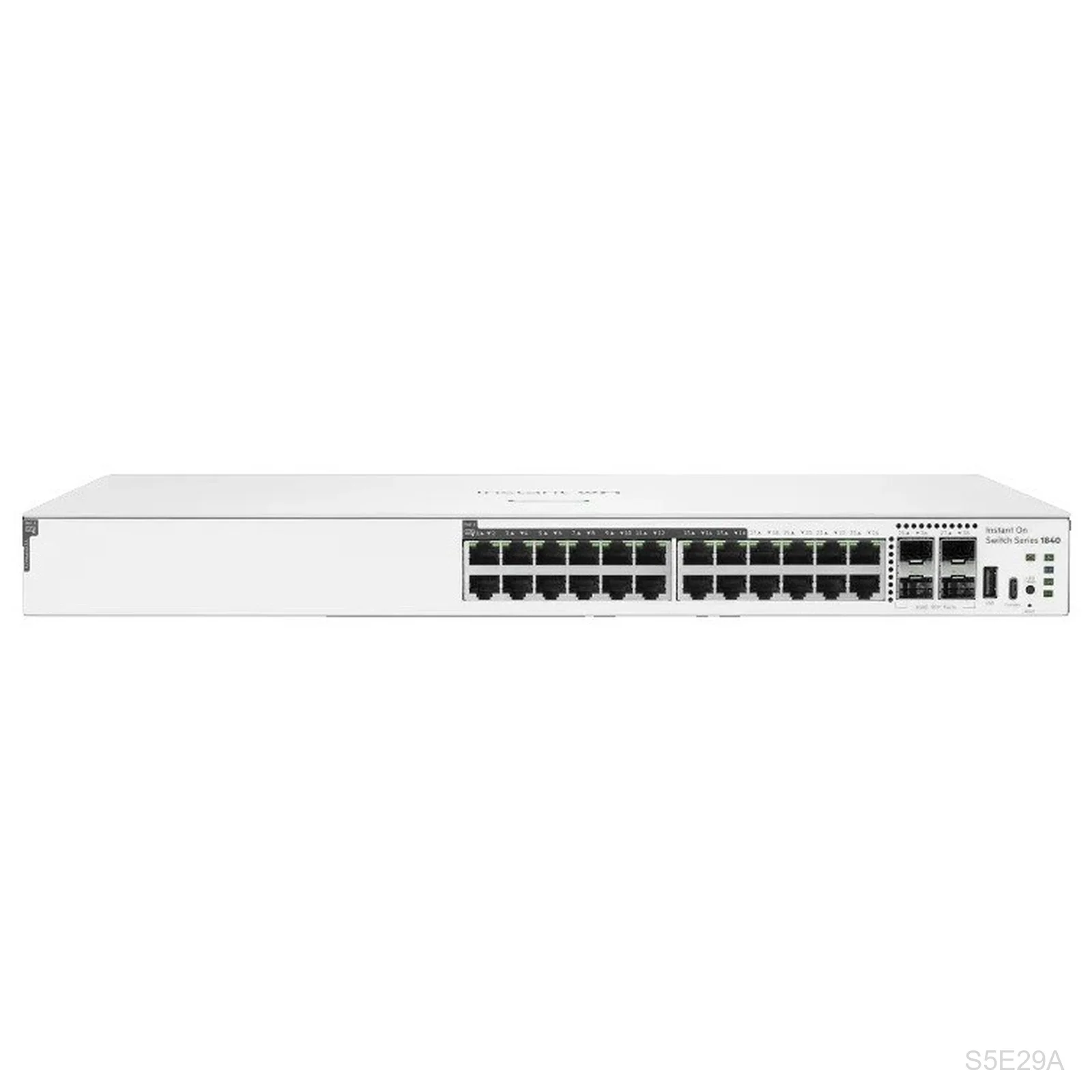 HPE Networking Instant On S5E29A 1840 Series 24-Port Gigabit Switch, 16-Port PoE 195W, 4x SFP