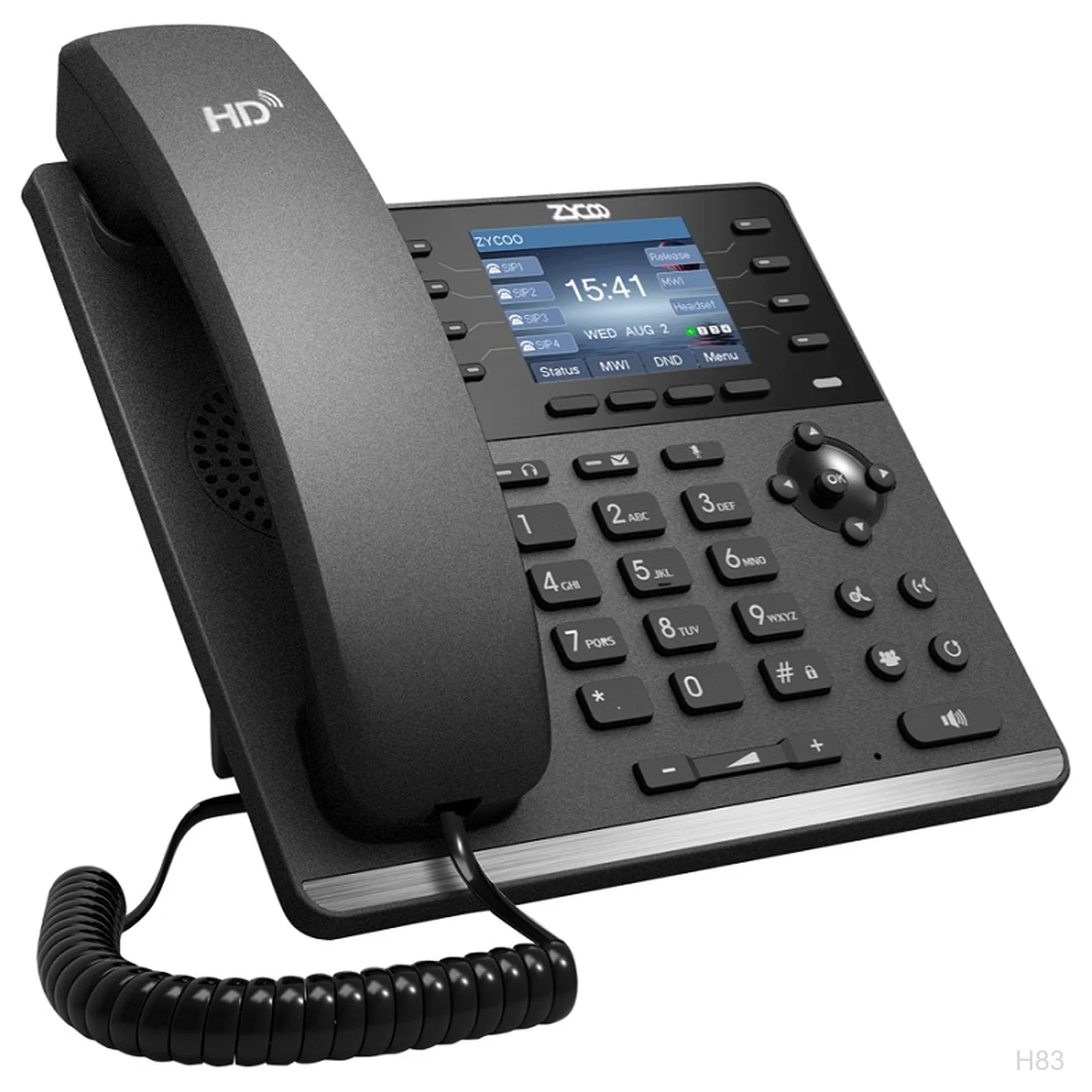 ZYCOO CooFone H83 IP Phone, 4 Line, PoE, HD, Colour Screen