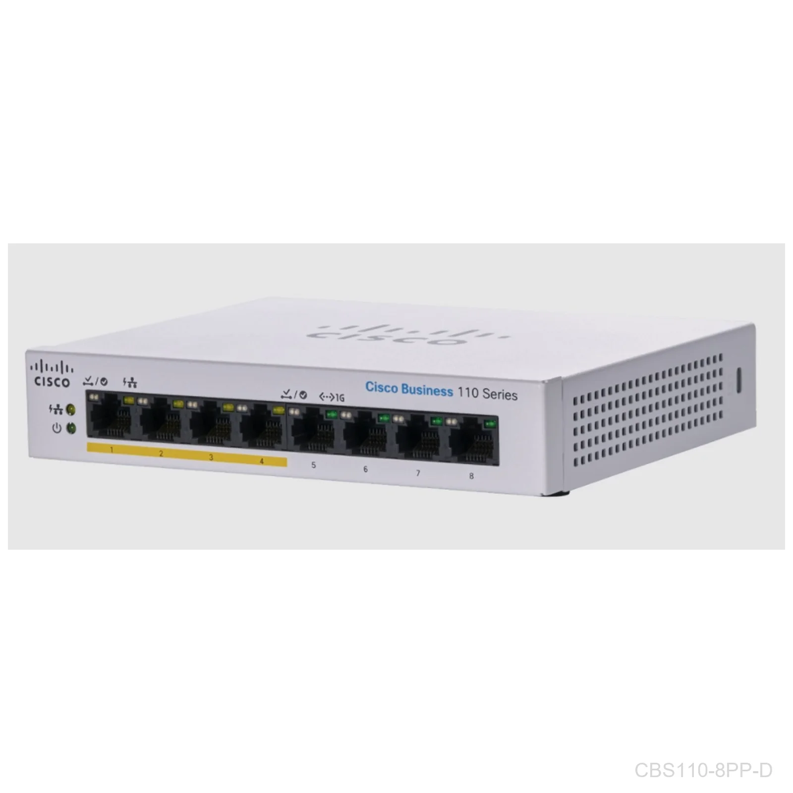 [CBS110-8PP-D] Cisco CBS110-8PP-D, 8 Giga ports (4 port PoE with 32W) unmanaged switch