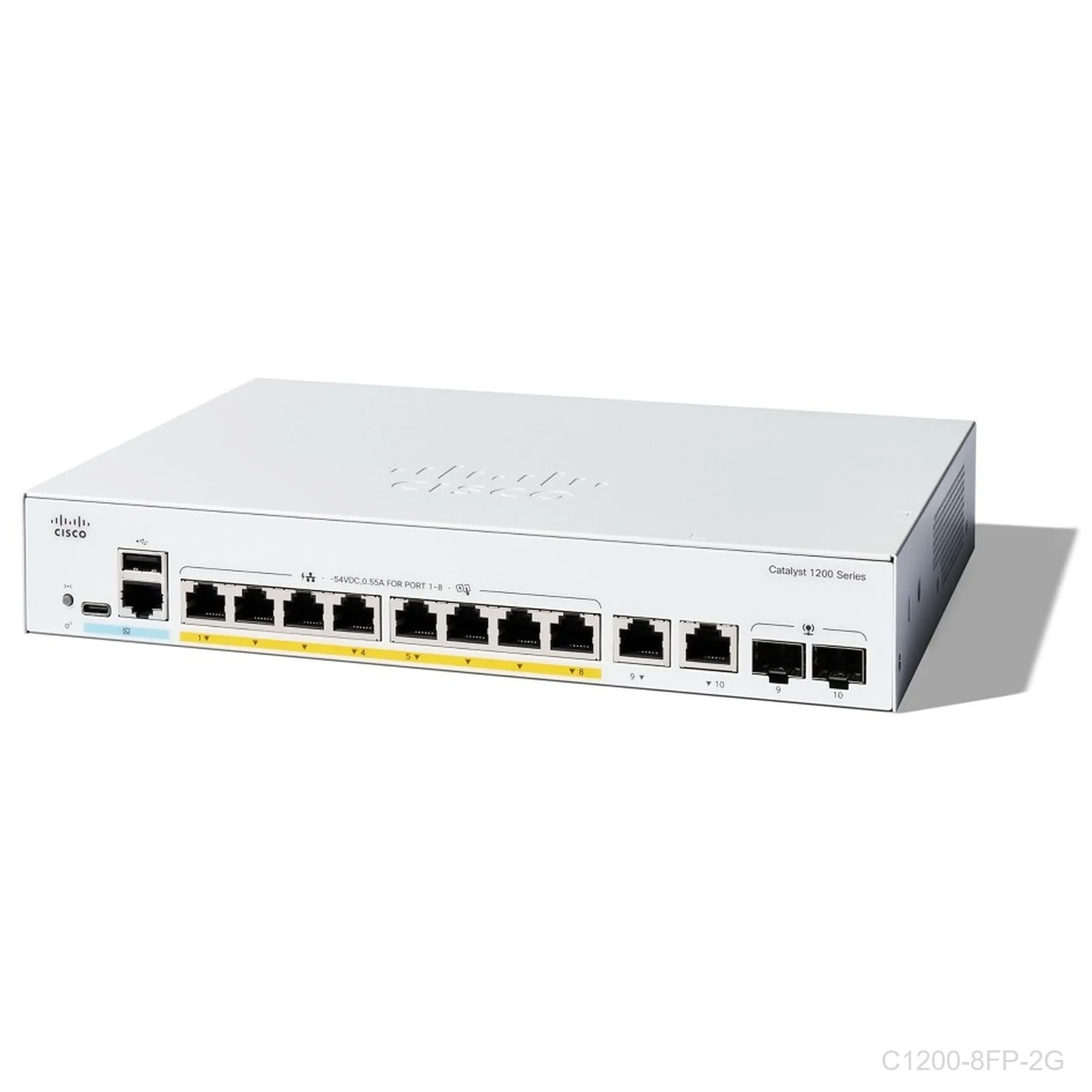 [C1200-8FP-2G] Cisco C1200-8FP-2G, 8 ports Giga POE+ 120W with 2 x 1G copper/SFP Combo, Catalyst Switch