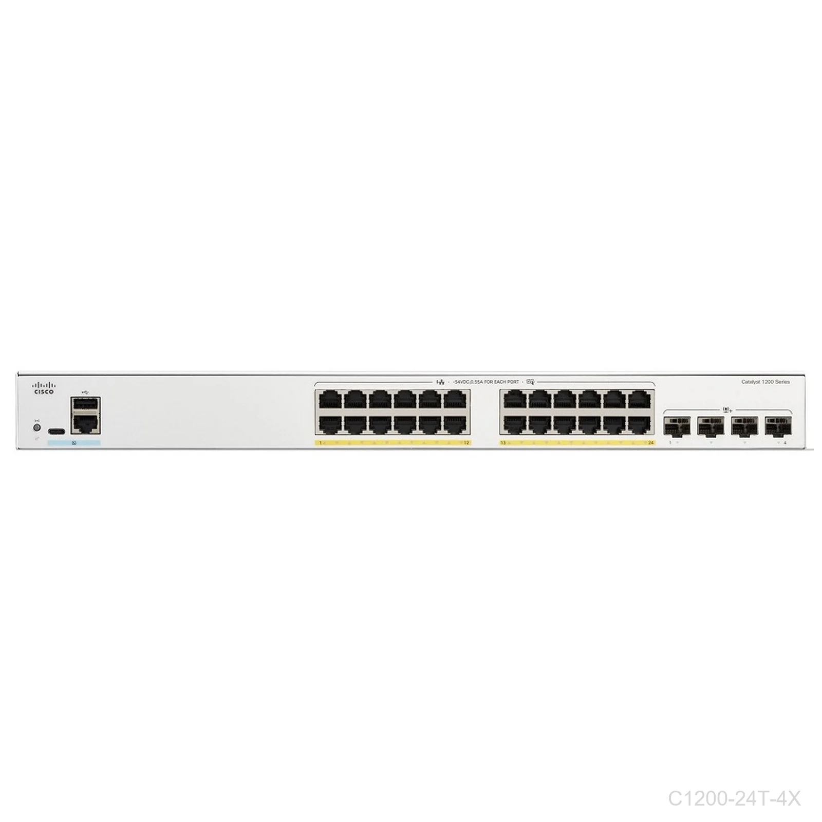 [C1200-24T-4X] Cisco C1200-24T-4X, 24 ports Giga + 4 x 10G SFP uplink ports, Catalyst Switch